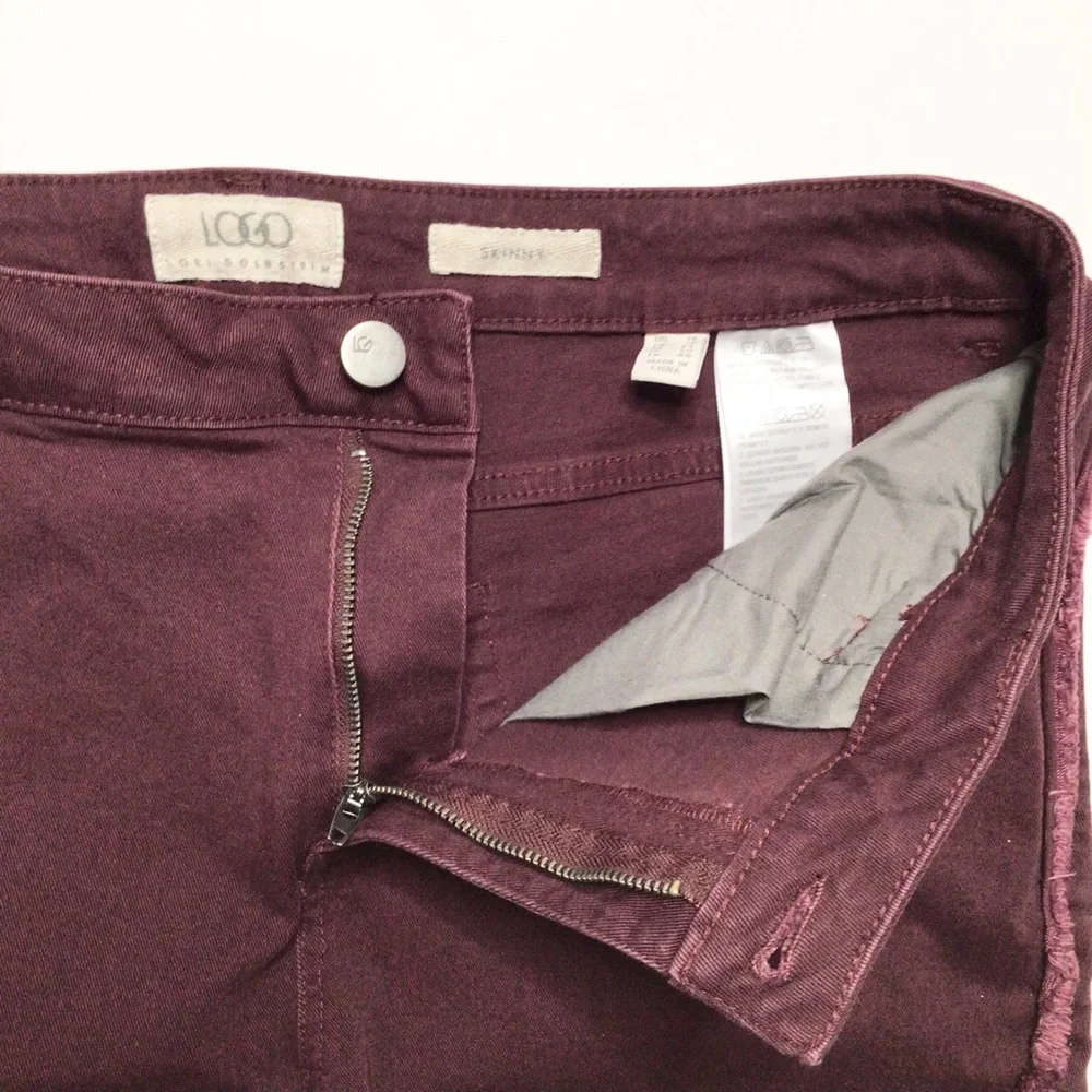 LOGO by Lori Goldstein Skinny Raw Side Hem Jeans Size 14 - Picture 5 of 10